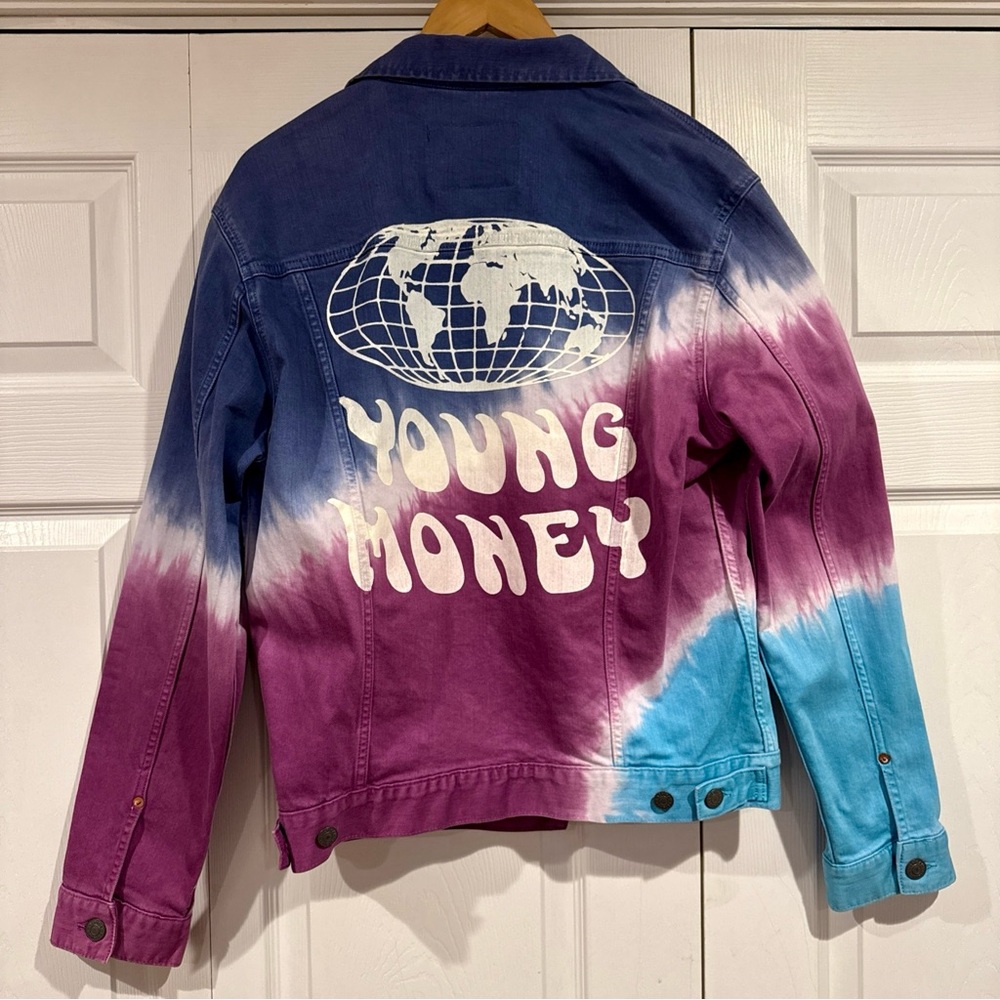American Eagle AE x Young Money Lil Wayne Tie-Dye Denim Jacket M RARE Pre-Owned